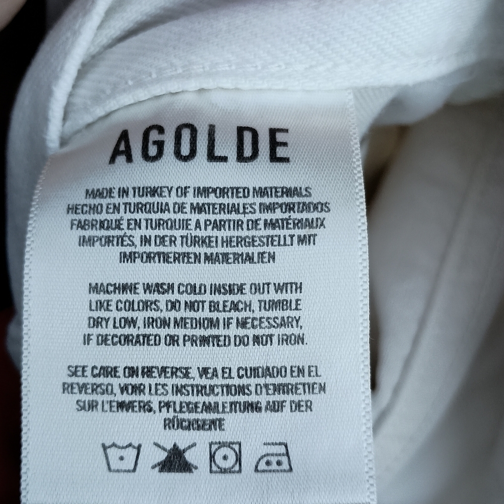 Agolde Off White Women's 100% Cotton 90s Straight Leg Jeans_29 - Picture 7 of 8